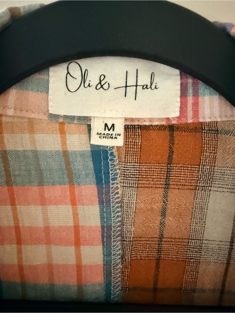 Oli & Hali Pastel Plaid Button-Down Shirt Jacket - Picture 2 of 5